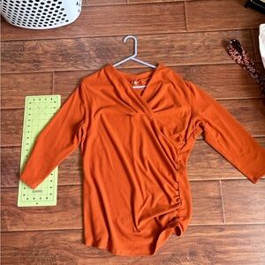 Women's Orange Wrap Top